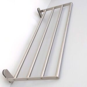 NEW Wall Mount Towel Rack for Laundry or Bathroom ,Brushed Silver